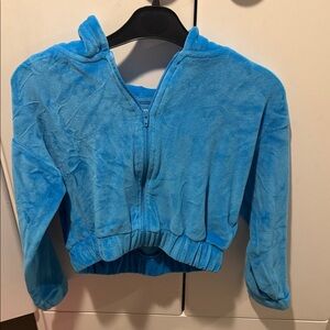 Girls velour zip up hoodie